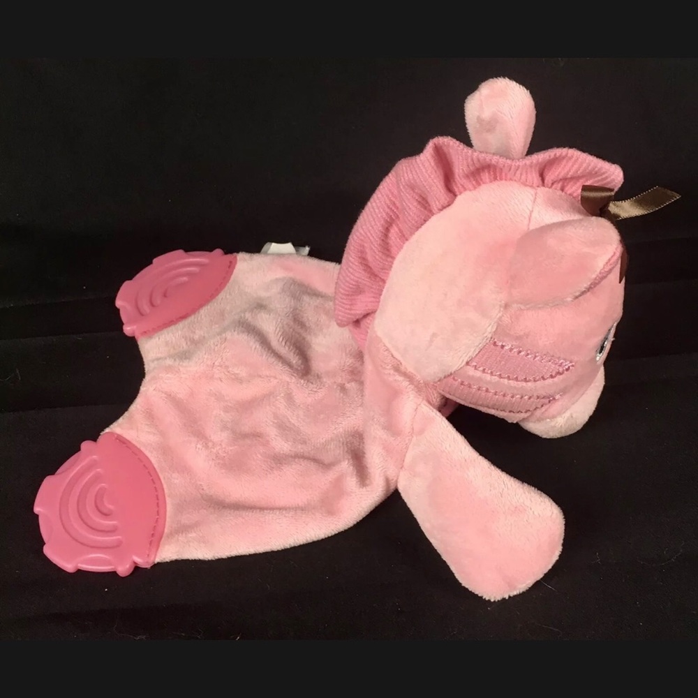 Garanimals Pink Giraffe Lovey 9" Plush Baby Teether Toy Brown Bow - Picture 8 of 12